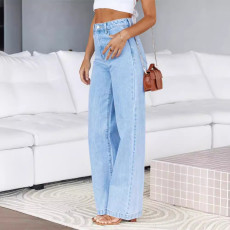 Fashion Zipper Wide Leg Jeans GKNF-TS-24223