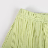 Solid Wrap Chest Tops Two Piece Skirts Set GAXB-A203ST