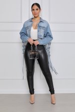 Fashion Lapel Woven Denim Jacket GKNF-TSC-958