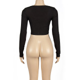 Long Sleeve Solid Color Pullover GAXB-A207TP
