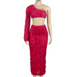 Single Long Sleeve Sexy Two Piece Skirts Set GAXB-A164ST