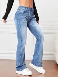 Fashion Washed Micro Flare Jeans GKNF-TSJY-2314