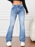Fashion Washed Micro Flare Jeans GKNF-TSJY-2314