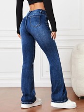 Fashion Washed Micro Flare Jeans GKNF-TSJY-2314