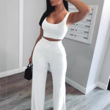 Solid Tank Top + Pants Sport Casual 2 Piece Set GYSL-8863