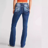 Fashion Zipper Washed Straight Jeans GKNF-TSYJ-2464