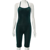 Sexy Tie Up Backless Halter Romper GYSL-5267