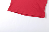 Letter Print Short Sleeve Two Piece Shorts Set XEF-47171