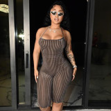 Sexy Tie Up Backless Halter Romper GYSL-5267