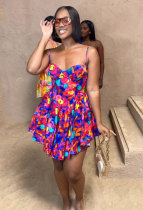 Printed Halter Waist Mini Dress NY-10817