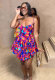Printed Halter Waist Mini Dress NY-10817