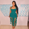 Solid Color Tassel Halter Midi Dress CYA-901256