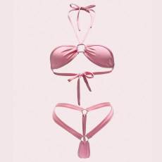 Sexy Solid Color Tie Up Swimsuit 2 Piece Set DYSC-DY23A894YYB091213