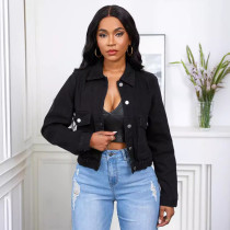 Long Sleeve Single Breated Denim Coat GQDH-2301