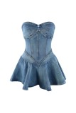 Tube Tops Slim Ruffle Mini Dress GQLF-85968