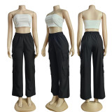 Fashion Multi-pockets Solid Color Pants GYSF-8368