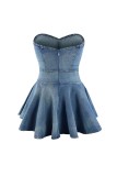 Tube Tops Slim Ruffle Mini Dress GQLF-85968