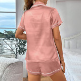 Casual Pajamas Lapel shorts Set Homewear GLSY-CF0015