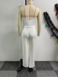 Solid Wrap Tops And Pants Loose 2 Piece Set NY-10838