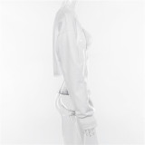 Irregular Solid Color Long Sleeve Sweatshirt XEF-1731391