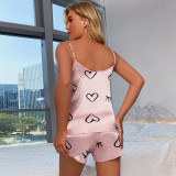 Fashion Love Printed Shorts Pajamas Set Loungewear GLSY-W0100