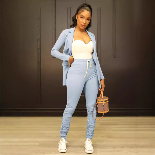 Long Sleeve Blazer Casual Pants Two Piece Set SFY-501