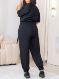 Solid Color Short Sleeve Two Piece Pants Set ZDF-31352