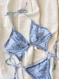 Sexy Denim Print One Piece Swimsuit CSYZ-968