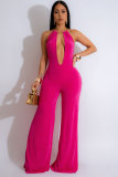 Sexy Solid Color Backless Jumpsuit XHXF-8700