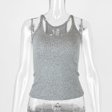 Solid Color Ribbed U Neck Vest GZJF-ZJ2576