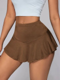 Solid Color Sport Mini Skirt YH-5318