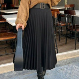 Plus Size Casual Loose Pleated Half-body Skirt GAWE-6296