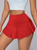 Solid Color Sport Mini Skirt YH-5318
