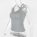 Solid Color Ribbed U Neck Vest GZJF-ZJ2576