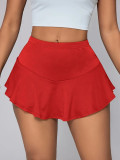 Solid Color Sport Mini Skirt YH-5318