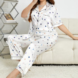 Plus Size Sexy Printed Loungewear Pajamas Set GDNL-H95219