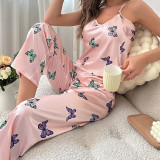 Suspender Pants Set Printed Loungewear GDNL-31052139