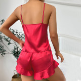 Ice Silk Pajamas Camisole Shorts Robe Three-piece Set GDNL-70103105