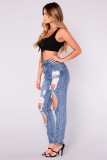 Fashion Holes Slim Jeans LX-5537
