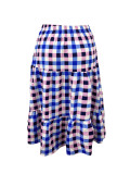 Plus Size Plaid Print Loose Half Body Skirt GAWE-6300