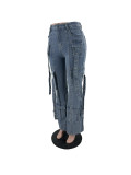 Fashion Multi Pockets Micro Flare Jeans JRF-3764