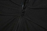 Long Sleeve Zipper Solid Color Two Piece Pants Set XEF-51552