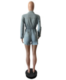 Long Sleeve Zipper Hole Romper MEM-88589