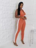 Fashion Zipper Patchwork Jumpsuit GYZY-8922
