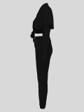 Lapel Button Ruffles Long Sleeve Shirt MIL-T047