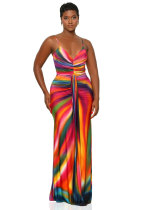 Fashion Print Sling Maxi Dress XHXF-424