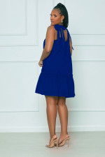 Solid Color U Neck Tie Casual Dress FNN-DN8725