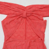 Sexy Hollow Out One Shoulder Solid Color Romper CYA-901394