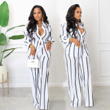 Stripe Long Sleeve Shirt Loose Pants Set SFY-TW532