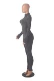 Long Sleeve Solid Zipper Sport Jumpsuit GXYF-H0419